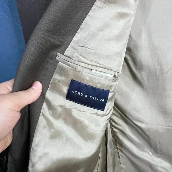 LAUREN RALPH LAUREN Men's Suit Olive Blazer Super 100's Pure New Wool Size 38R - Picture 8 of 15